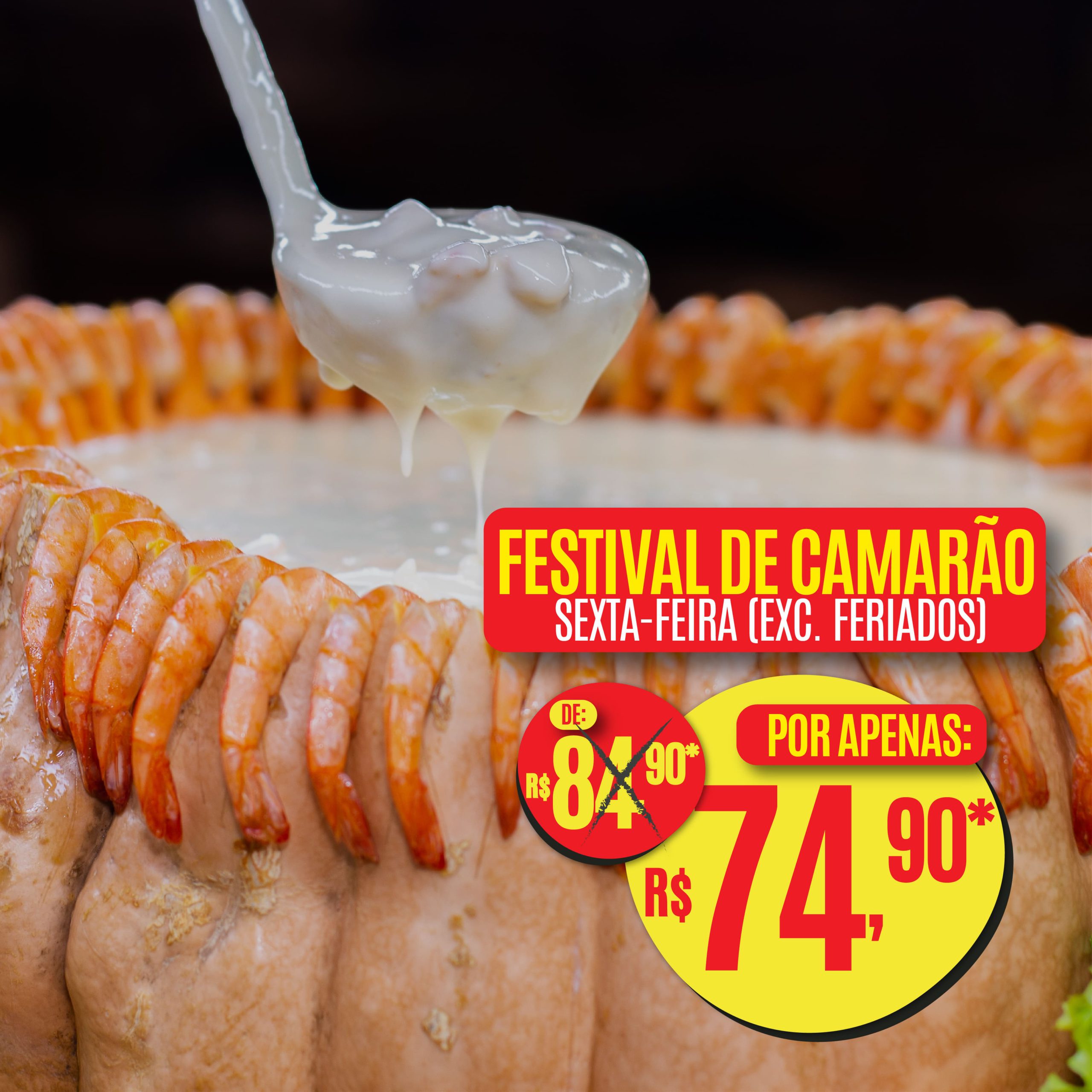 Festival de Camarão, Rodízio de Carnes e Comida Japonesa | Sexta-Feira (exc. feriados)